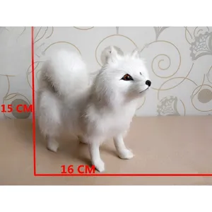 Simulation white Samoyed Husky puppy plush toy simulation animal model detail display.