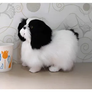 Simulation Pekinese Hund Plueschtier tierische Heimtextilien flauschiges Stofftier Modell
