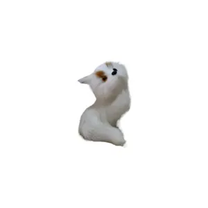 Simulation white fox figurine, cute plush animal toy for home decor, gift and photography props.