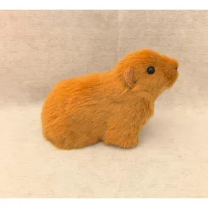 Simulation capybara plush toy ornament, cute furry animal figurine for home decor and desktop.
