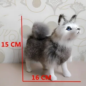 Handmade realistic simulation animal plush ornament furry desktop decor cute toy 15x16cm