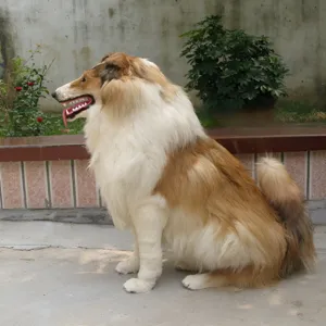 1:1 μεγάλο διακοσμητικό collie προσομοίωση σκύλος στατικό μοντέλο βιτρίνα στήριγμα