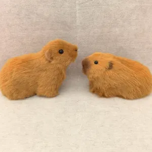 Simulation capybara plush figurine pair desktop home decor cute animal toy main view