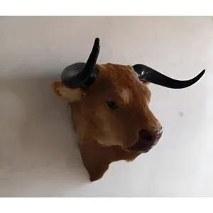 Tête de taureau décoration murale style européen taxidermie animale pour bar art mural maison