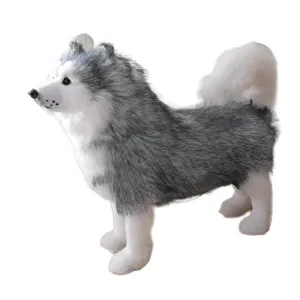 Simulazione cane Husky peluche giocattolo morbido peluche modello decorazione grigio bianco