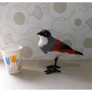 Simulatie Veer Klauwier Vogel Beeldje Desktop Ornament Kunstmatig Dier Huisdecoratie Zachte Decoratie Handwerk