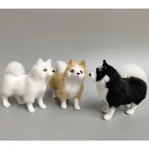Simulation plush dog toy cute Samoyed husky puppy dolls set for home decor and gift