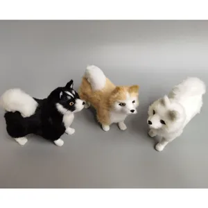 Simulation plush puppy toy set, realistic husky and samoyed cute animal dolls for kids.