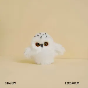 Simulation peluche hibou figurine animal mignon decoration de bureau pour noel.