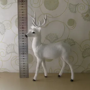 Geklokte witte herten beeldje simulatie sika hert thuis bureau decoratie ornament bonsai ambacht