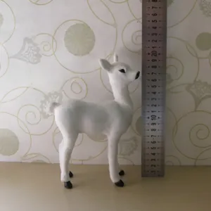 Simulatie wit hert geflockte figuur huisdecoratie tafel ornament ambachtelijk cadeau bonsai
