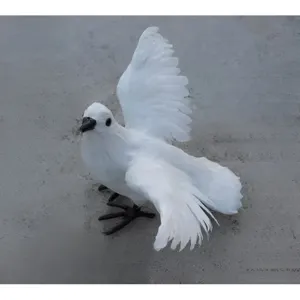 Künstliche weiße Taube Feder Vogel Ornament für Heim Hochzeit dekorative Taube Modell Figur