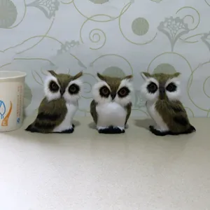 Simulation Eule Tier Handwerk Heimdekoration Künstlicher Pelz Realistischer Vogel Figur Ornament Modern Minimalistisch Desktop Display