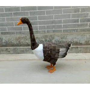Simulation Feder Gans Figur Grosse Weisse Graue Gans Ornament Für Hochzeit Party Heimdekoration Fotografie Requisiten