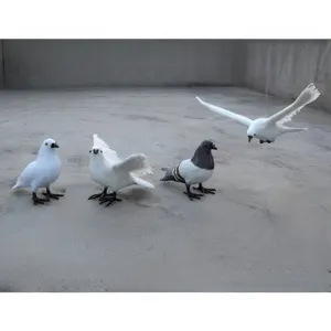 Künstliche weiße Taube Feder Vogel Modell Set für Heimdekoration und Garten Ornament Display.