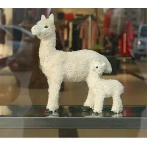 Peluche alpaca simulazione madre e figlio statuetta vetrina del negozio decorazione regalo