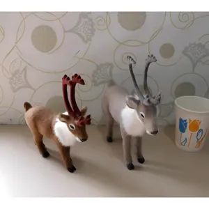 Simulation Rentier Modell Tischdekoration süße Plüsch Hirsche Set für Weihnachten Display