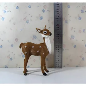Detail view of simulation sika deer ornament, fluffy goat fur texture, perfect prop.