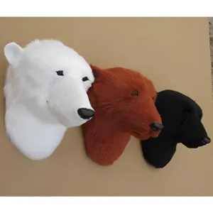 Finta testa di animale da parete, decorazione murale orso di simulazione taglia media casa.