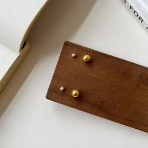 Minimalist small round ball stud earrings, elegant gold and silver spherical jewelry for women