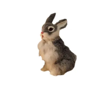 Simulation Plüsch Hase Figur grauweiss Tier Dekoration Ornament Geschenk fuer Zimmer Deko