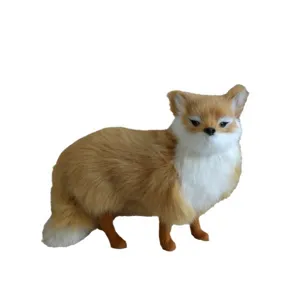 Süße Simulations Fuchs Plüschfigur realistische Tischdekoration für das Zuhause