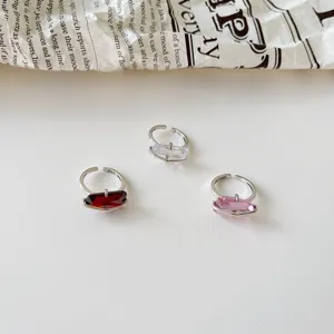 Anelli Aperti in Cristallo Geometrico Argento S925 Set Gioielli Donna Minimalista