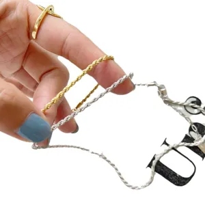 Koreanischer Stil S925 Sterlingsilber Gold Silber Seilkette minimalistische Modeschmuck Kette