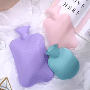 PVC hot water bottle set in multi colors and sizes, portable hand warmer for winter.