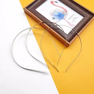 Metal headband bases for DIY hair accessories, thin wire hair hoops for crafts making.