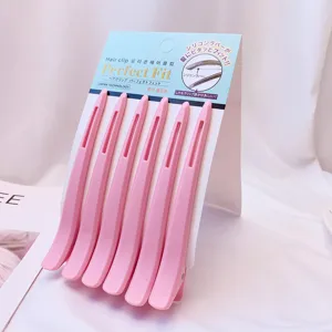 6pcs pink seamless hair clips duckbill hairpins for bangs makeup washing face hair styling