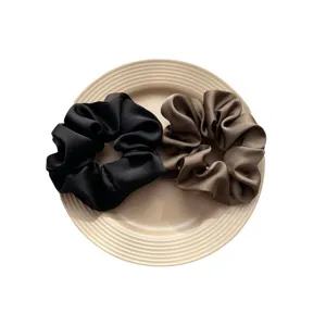 Silk satin hair scrunchies set for women elegant daily ponytail hair accessories style