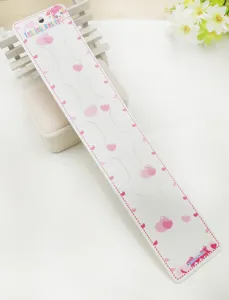 Long paper hair accessory card with pink heart patterns, ideal for retail display.