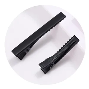 Black metal alligator hair clips duckbill hairpins DIY accessories hair styling tools 2pcs