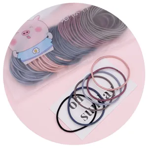 Großpackung bunte dünne Haargummis, süße elastische Haarbänder für tägliches Styling.