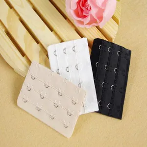 Close-up detail of three colors bra extenders set, hook and eye replacement strap for daily use.