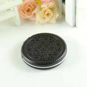 Portable Oreo biscuit shape pocket mirror compact makeup mirror cute cosmetic tool gift
