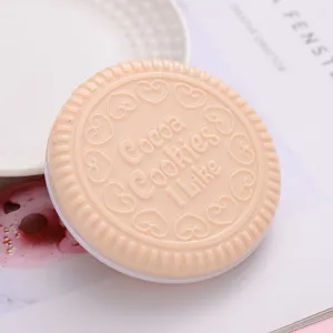 Cute chocolate cookie pocket mirror comb portable compact makeup mirror for daily use
