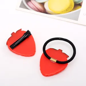 Cute strawberry hair clip and hair tie set, sweet fruit hair accessories for women girls.