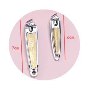 Stainless steel nail clipper set large size manicure tool with floral design 2pcs