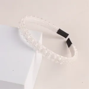 Double row crystal rhinestone headband sparkling beaded hair hoop elegant hair accessories for women