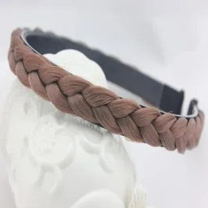 Braided headband synthetic hair hair hoop wide hair accessory brown hair styling tool