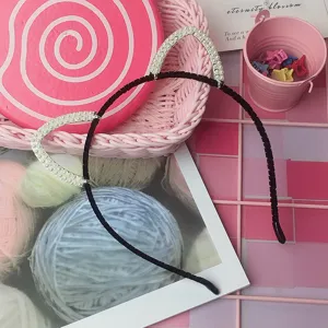 Cerchietto per capelli con orecchie di gatto di perle fatte a mano accessorio dolce.