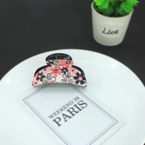 Grande pince à cheveux florale en résine accessoire élégant antidérapant pour coiffure femme