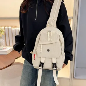 Casual multi-pocket nylon rugzak voor dames studenten stijlvolle reizen dagelijkse rugzak