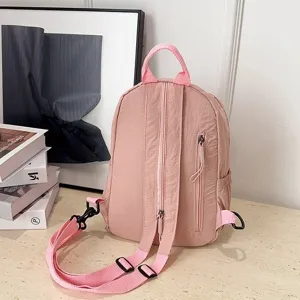 Roze kleine rugzak casual reizen stijlvolle lichte dagrugzak tas voor dames en meisjes