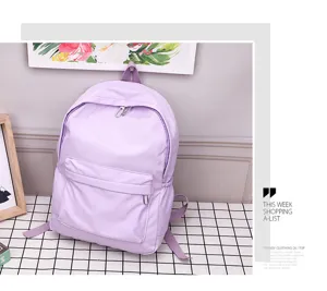 Zaino casual minimalista viola chiaro grande capacita borsa per la scuola e viaggio