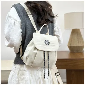 Joli sac à dos à cordon style coréen pour femmes sac d'école de voyage décontracté