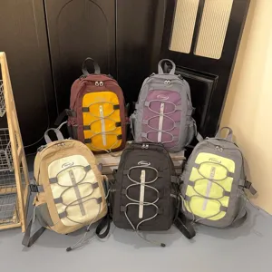 Color block couple travel backpack stylish casual rucksack lightweight outdoor daypack