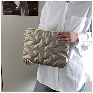 Glossy embossed soft PU large capacity clutch bag, stylish envelope document pouch design.